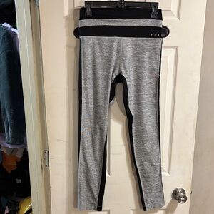 PINK Victoria's Secret Heather Gray and Black Leggings